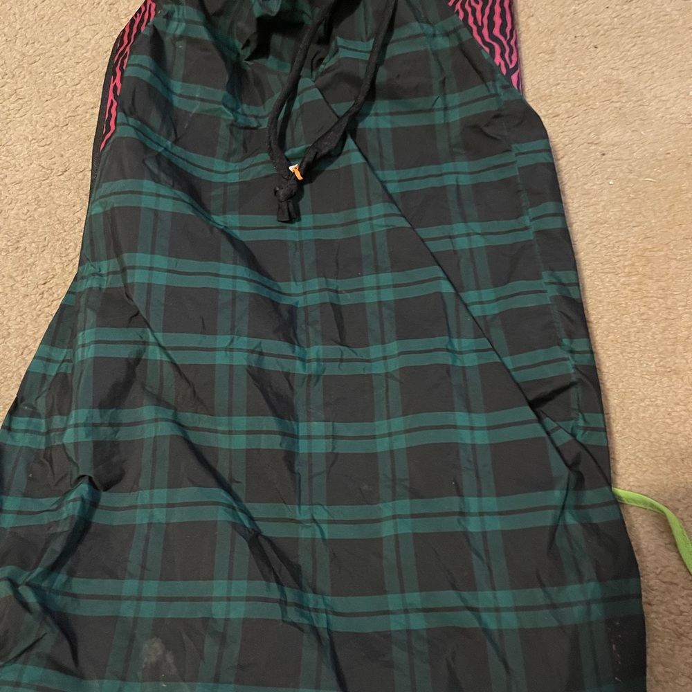 Green and Black Plaid money bag